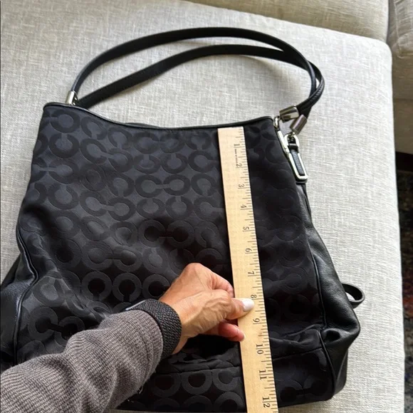 Coach Madison Black Shoulder Bag with Signature Monogram - Picture 7 of 7